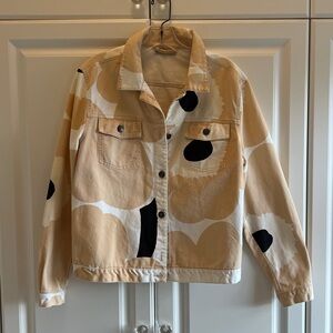 Marimekko Beige and Black Jean Jacket